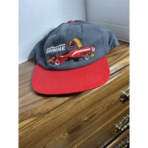 Vintage Grimme Gray Red Snap Back Hat Farm Hat Vtg